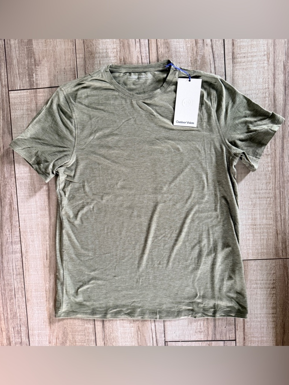 NWT Outdoor Voices CloudKnit Tee Deep Lichen Green Heather M